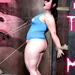 Fourth pic of SexPreviews - Tegan Trex bbw is bound in rope with nipple clamps and pussy exposed in dungeon