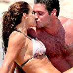 Third pic of Busty Rachel Uchitel cleavage and cameltoe in bikini on the beach