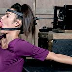 Second pic of SexPreviews - Eden Sin in purple is bound to deepthroat fucking machine by maledom