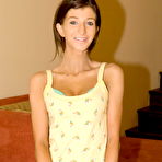 First pic of The hot brunette babe Italia Christie is playing hand between stretched legs