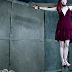 Third pic of SexPreviews - Penny Lay redhead in purple dress is bound for spanking and toying by maledom