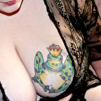 First pic of Black haired chubby lady Shereja Rage in black lace lingerie exposes her fat ass