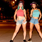 First pic of 
      Betty Foxxx and Yuno Love drill each other with sex toys in public
    