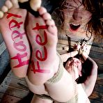 First pic of SexPreviews - Sosha Belle busty happy feet brunette bound and spanked in dungeon