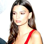 Second pic of Emily Ratajkowski in red dress at Etam fashion show
