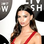 Fourth pic of Emily Ratajkowski in red dress at Etam fashion show