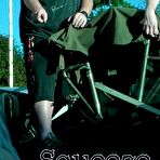 Fourth pic of SexPreviews - Mary Ellen is bound in bdsm squeeze chute in public with an audience