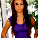 First pic of Latina in see-through purple panties showing off her masturbation skills - IamXXX.com