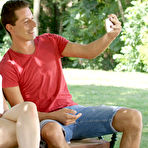 First pic of 
      Katy Sky worships her boyfriend's cock in a public park
    