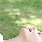 Fourth pic of 
      Katy Sky worships her boyfriend's cock in a public park
    