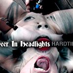 Fourth pic of SexPreviews - Bambi Belle is dungeon bound in rope with red ballgag her nipples clamped