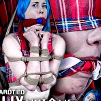 First pic of SexPreviews - Lux Lives is rope bound on high heels with shaved pussy exposed