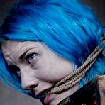 Second pic of SexPreviews - Lux Lives is rope bound on high heels with shaved pussy exposed