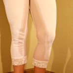 Fourth pic of Curvy Kenna Valentina pissing her spandex pictures