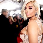 First pic of Bebe Rexha sexy cleavage in long dress