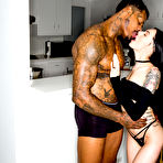 Second pic of Marley Brinx takes the black stud's massive pole up her tight butt hole