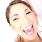 First pic of Playful Madaline Allure licks the balls waiting for the splash of semen