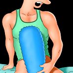 Second pic of Horny Homer and Marge fucking as real human cartoon porn xxx