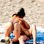 Fourth pic of French Girls - EXPLICITE ART: 2 petite teenies sucking 2 big cocks on the beach! (lou charmelle)