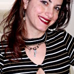 First pic of Horny American housewife playing on the staircase