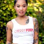 First pic of Honey Gold Strips Off Tank Top Exposing Ebony Breasts