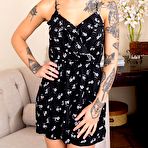 First pic of Honey Gold Ebony Strips off her Lingerie