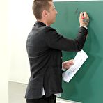 First pic of Well-hung dude gives a blonde student sex help in class