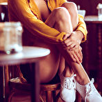 First pic of Luca Miklosi exposes her sexy curves in the coffee shop