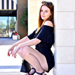 Second pic of Danni Rivers toying her tight snatch on the stairs