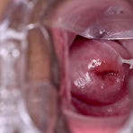 Fourth pic of Spain babe Cristina Miller in bodystocking spreads legs to use a speculum