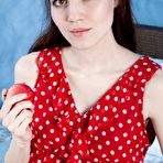 First pic of Maia models a red dress and masturbates in bed - PussyFur.com