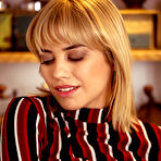 Second pic of Margo Dumas exposes her fabulous curves in the tea room