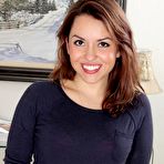 First pic of Spunky-looking brown-haired teen masturbating like crazy on a couch - IamXXX.com