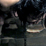 Fourth pic of SexPreviews - Tia Ling busty asian is bound in metal her ass spanked red in dungeon