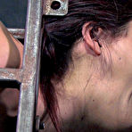 Third pic of SexPreviews - Lavender Rayne brunette bound in metal her ass with pussy toyed and mouth fucked