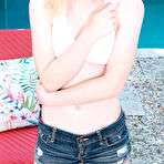 First pic of Maddie Winters fingering her soft pussy outside by the pool