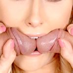 Second pic of Group fuck session for luscious chick Lis in sexy stockings with ass fucking and cum swallowing.
