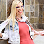 First pic of [FTV MILFs] Ashley Fires in glasses flashing her hairy twat outdoors upskirt - IWantMature.com