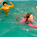 Second pic of Clothed girls Jesika Tater and Mona Lee swimming in the pool just for fun