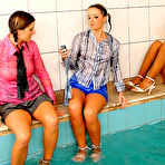 Third pic of Clothed girls Jesika Tater and Mona Lee swimming in the pool just for fun