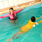 Fourth pic of Clothed girls Jesika Tater and Mona Lee swimming in the pool just for fun