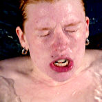 Third pic of Small nippled slave girl Madison Young keeps her eyes clothed during water bondage session