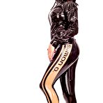 Fourth pic of Black and White Latex Fashion