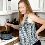 First pic of [Aunt Judys] Amateur wife spreads her very hairy beaver after cooking breakfast - IWantMature.com