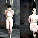 First pic of SexPreviews - Sybil Hawthorne busty is bound with tits exposed and naked body toyed