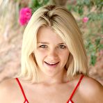 Second pic of Petite teen blonde Holly Van Hough with tiny tits and ass gets naked in the open air