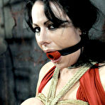 First pic of SexPreviews - Moxxie Maddron busty in red dress is bound for toying by lezdom Sister Dee