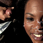 Fourth pic of Black chippy Coffee Brown gets packed with cock and forced to swallow the semen