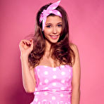 First pic of Sweet thin Mila Azul with a nude toned body slides her pink dress at pussyxxxporn.com