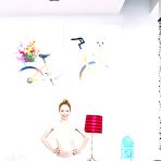 First pic of Solo girl Angel Smalls modeling in white stockings and high heels - PornPics.com